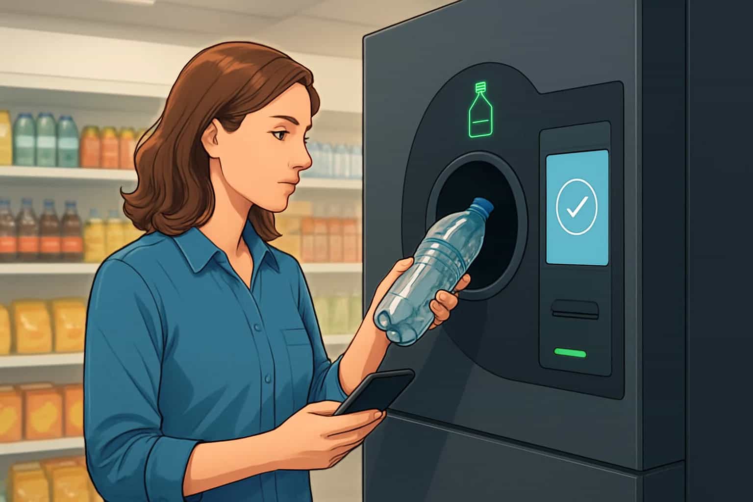 Butelkomat w sklepie Biedronka do zwrotu butelek i puszek