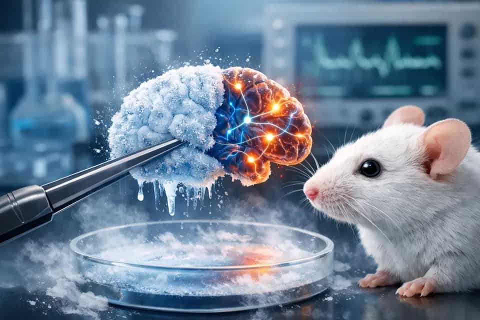 Ilustracja do artykułu: O krok bliżej do nieśmiertelności? Naukowcy odmrozili fragment mózgu myszy i przywrócili mu aktywność