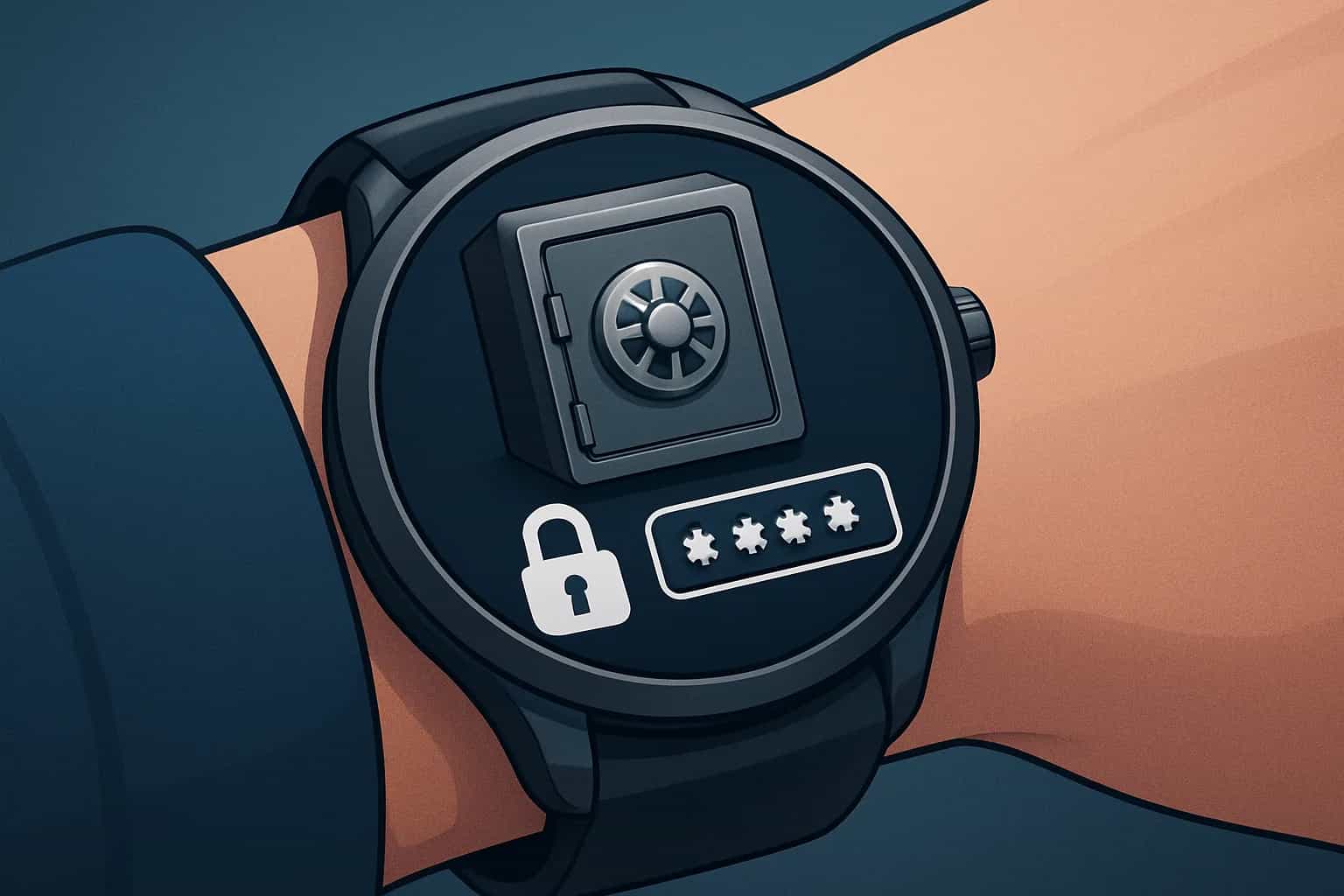 Ekran aplikacji Watch Vault na smartwatchu z Wear OS