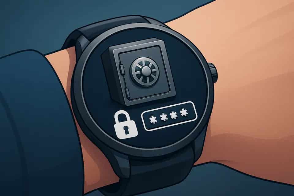 Ekran aplikacji Watch Vault na smartwatchu z Wear OS