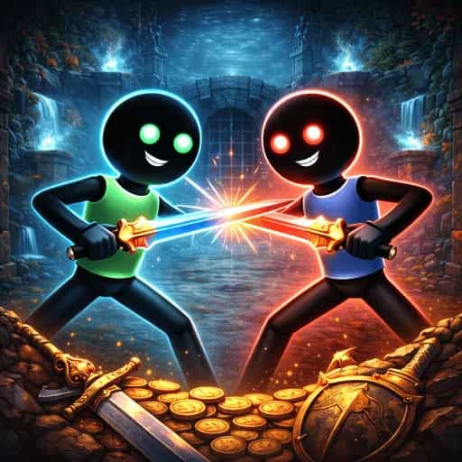 Gra Stick Arena uruchomiona na smartwatchu z Wear OS