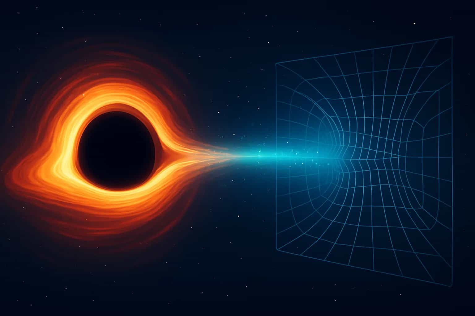 Wizualizacja czarnej dziury i zakrzywionej czasoprzestrzeni
