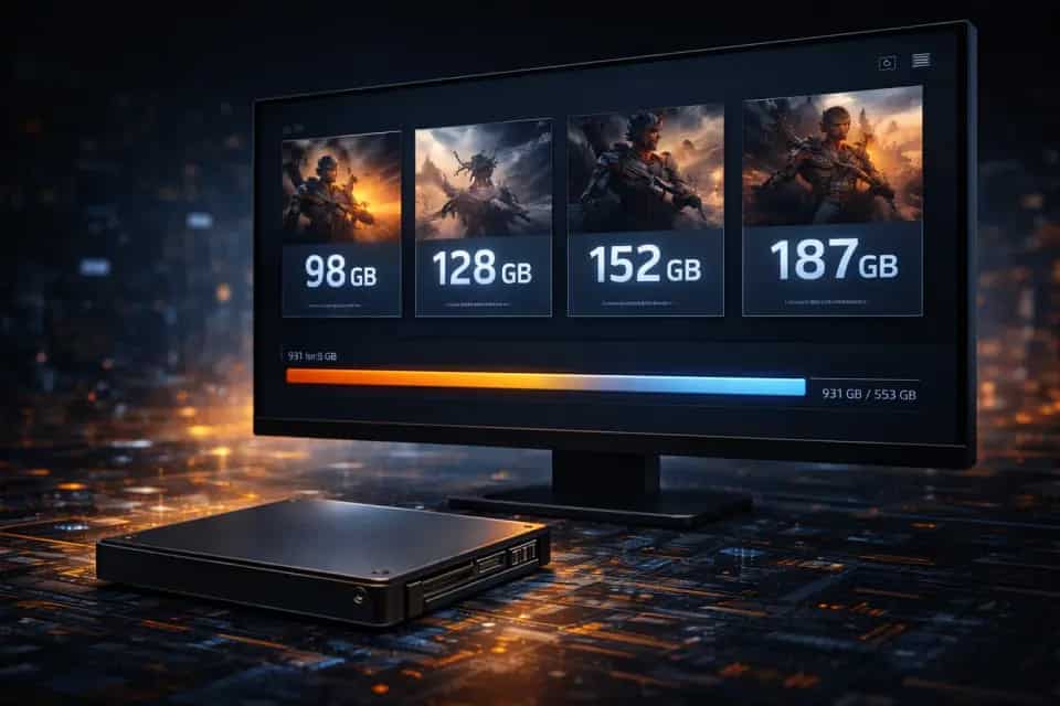 Ilustracja do artykułu: Dlaczego nowe gry zajmują dziś nawet 100–200 GB? Skąd biorą się tak ogromne rozmiary instalacji